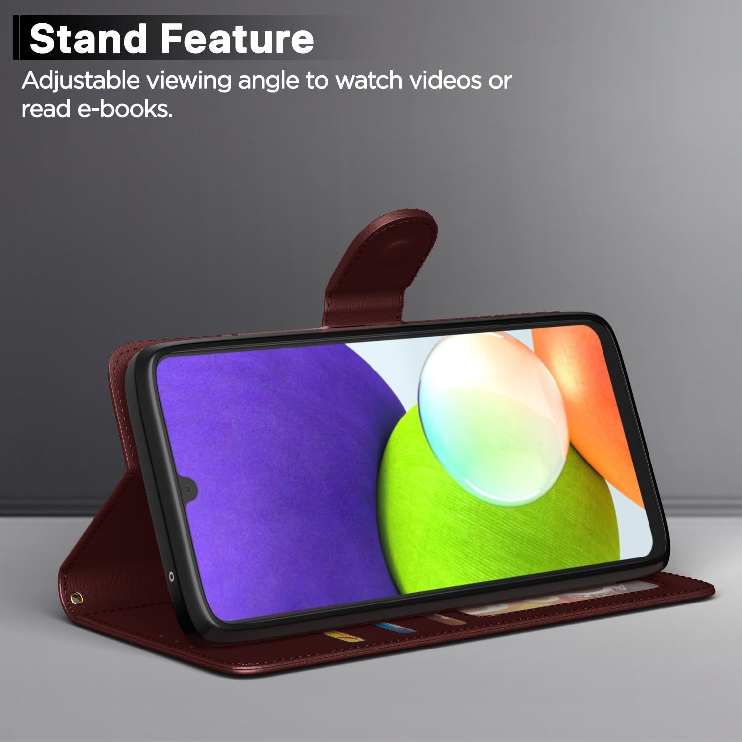 Pikkme Samsung F42/A22 5G brown wallet flip cover – photo 3
