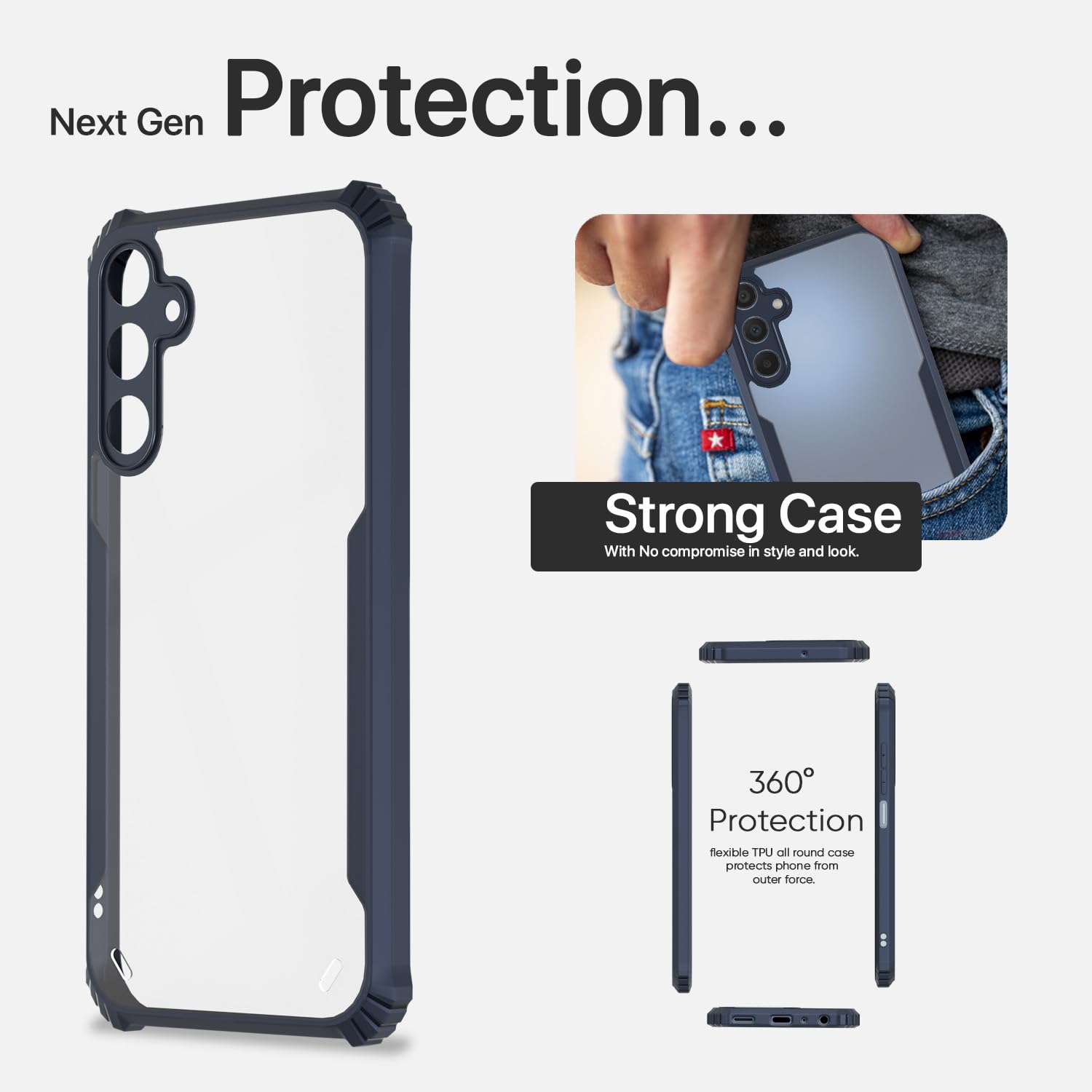 Blue Hybrid mobile back cover for Samsung A15 5G – Pikkme – photo 7