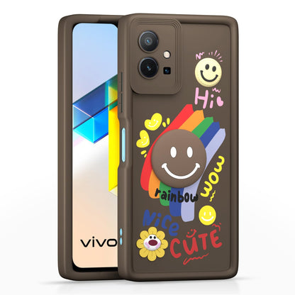 Vivo T1/Y75/iQOO Z6 5G Soft Silicone back cover in brown by Pikkme