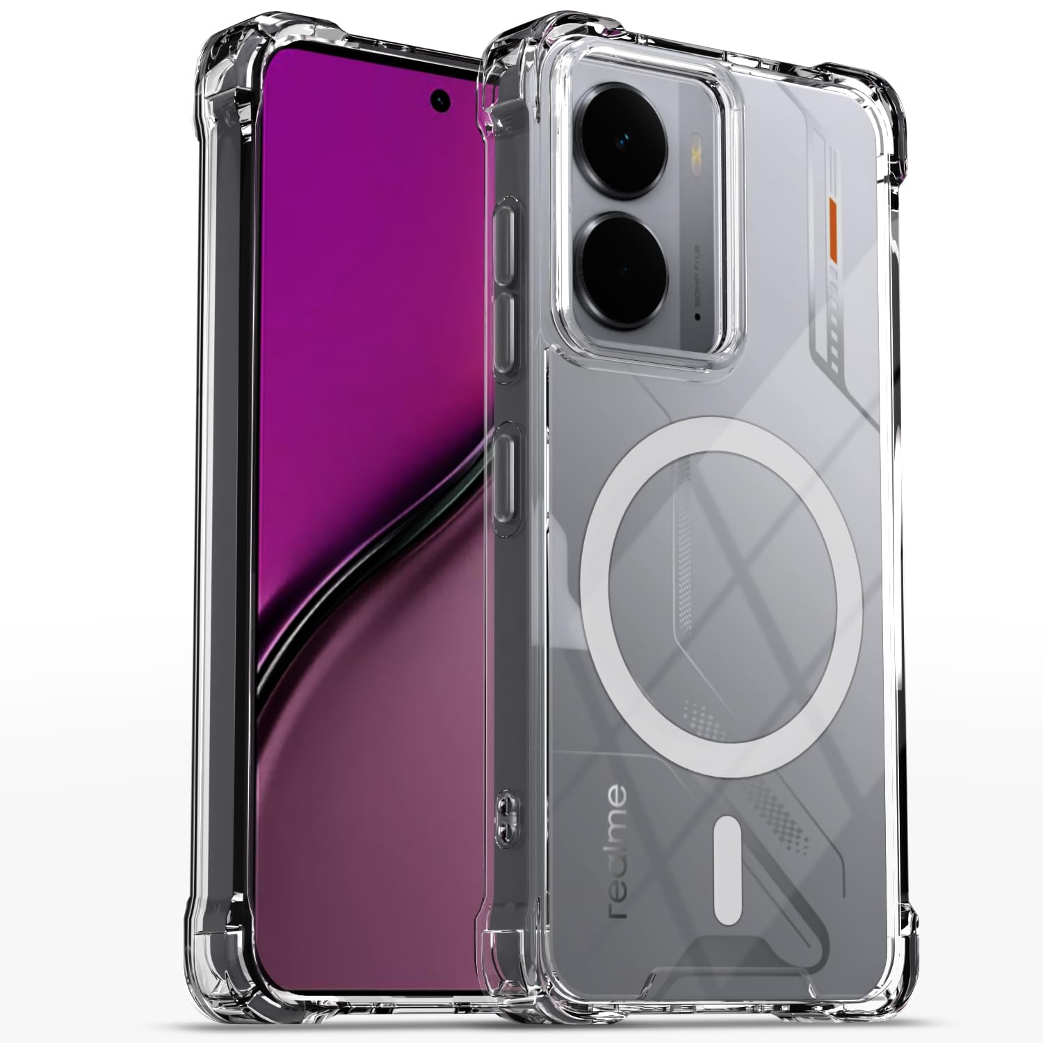 Pikkme transparent mag-safe MagSafe phone cover for Realme P3 5G