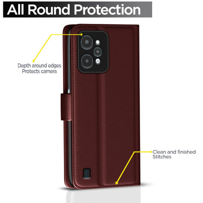 Realme C31 flip case in brown by Pikkme – photo 4