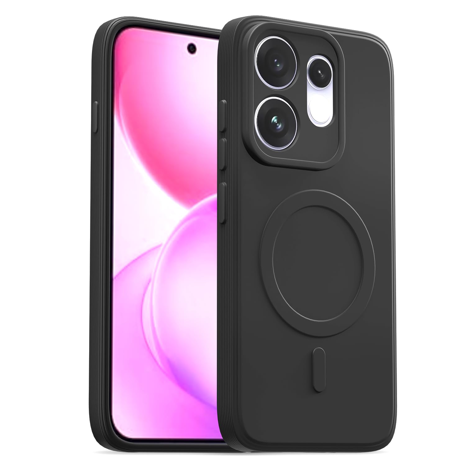 Black MagSafe mobile back cover for Oppo Reno 16 5G – Pikkme