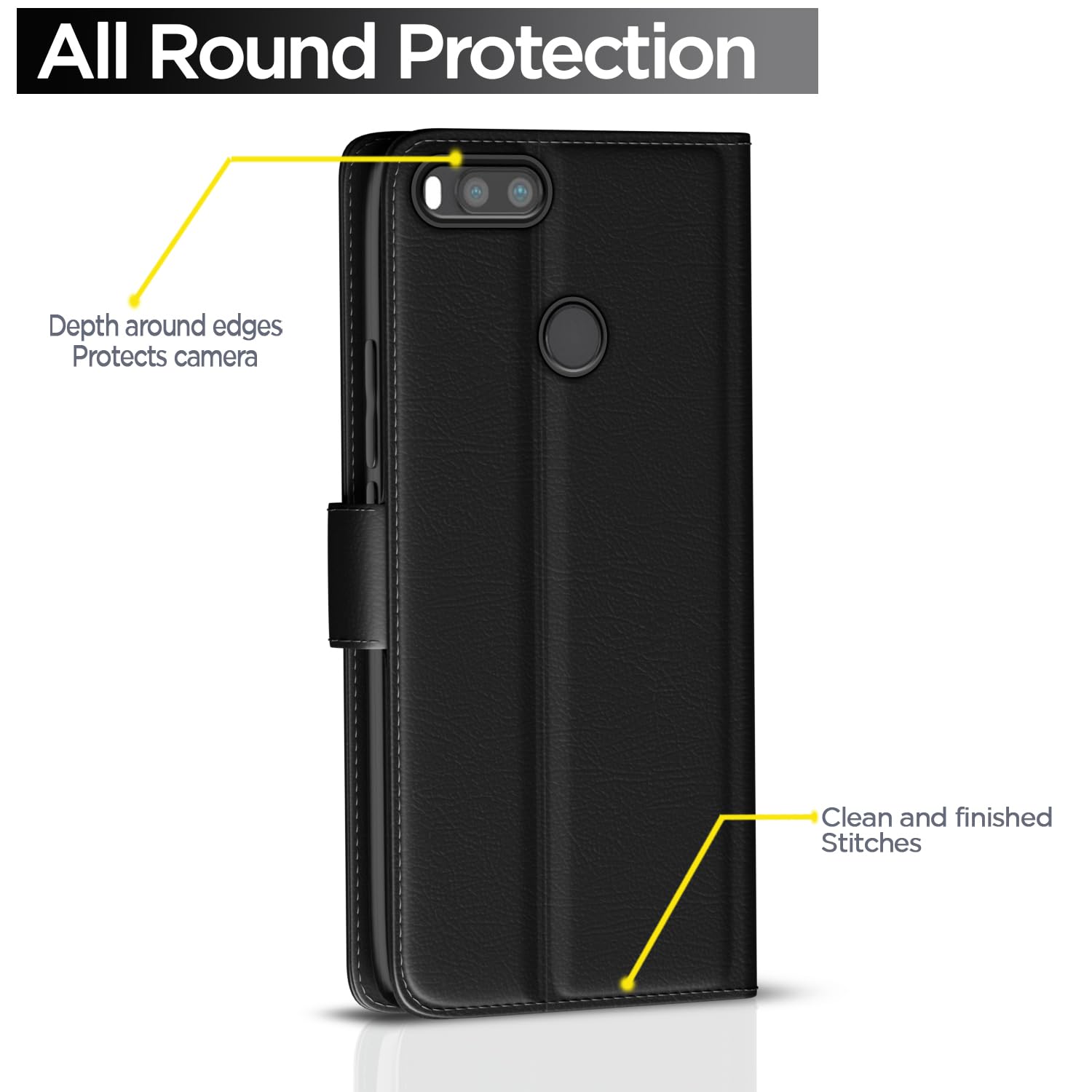 Pikkme Mi A1 Wallet black flip case – photo 4