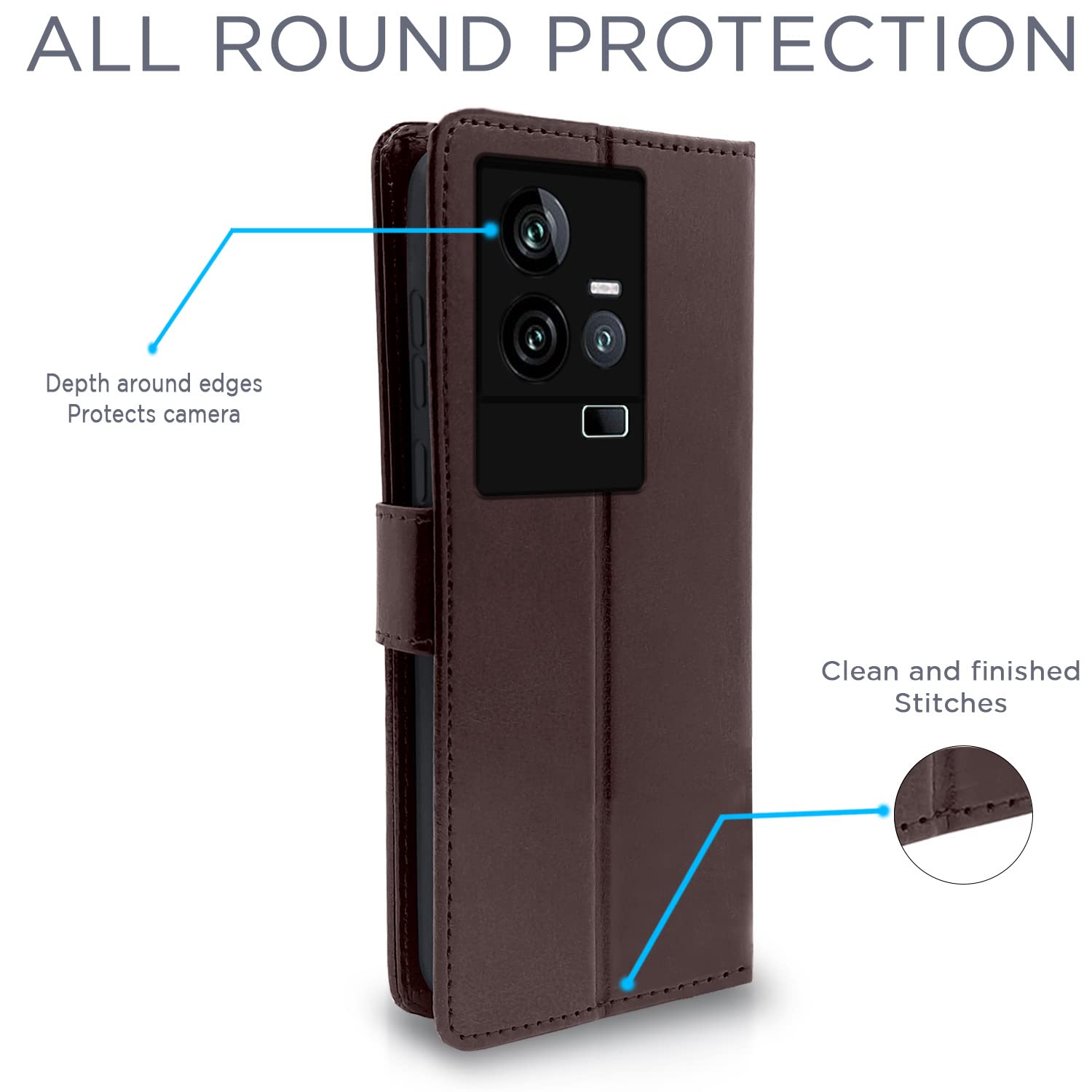 Pikkme iQOO 11 5G Wallet coffee flip cover – photo 4