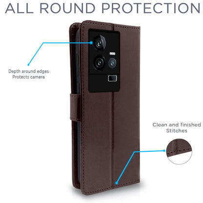 Pikkme iQOO 11 5G Wallet coffee flip cover – photo 4