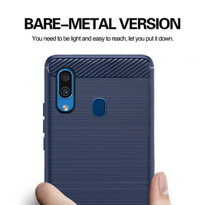Pikkme Samsung Galaxy A30/ A20/ M10S Hybrid Carbon Fiber Back Cover | Blue