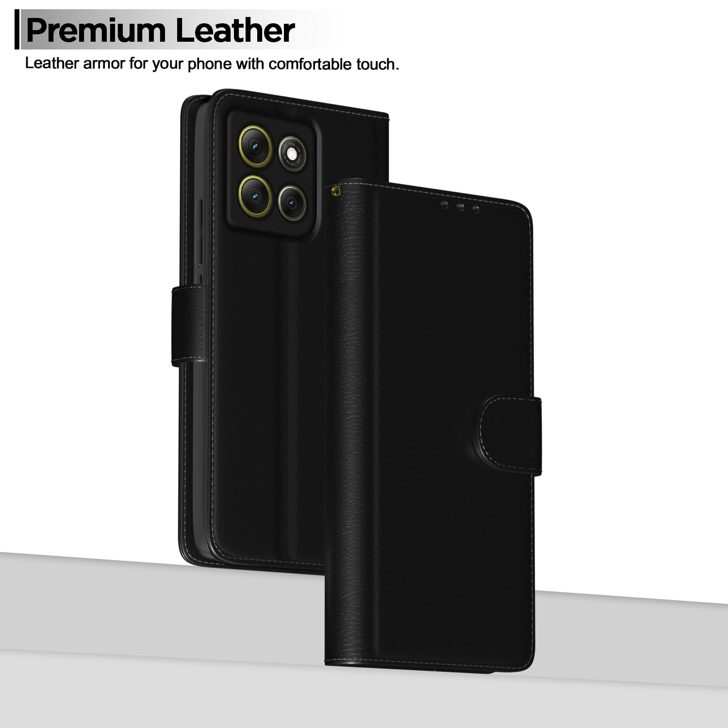 Moto G86 Power 5G flip cover in black by Pikkme – photo 2