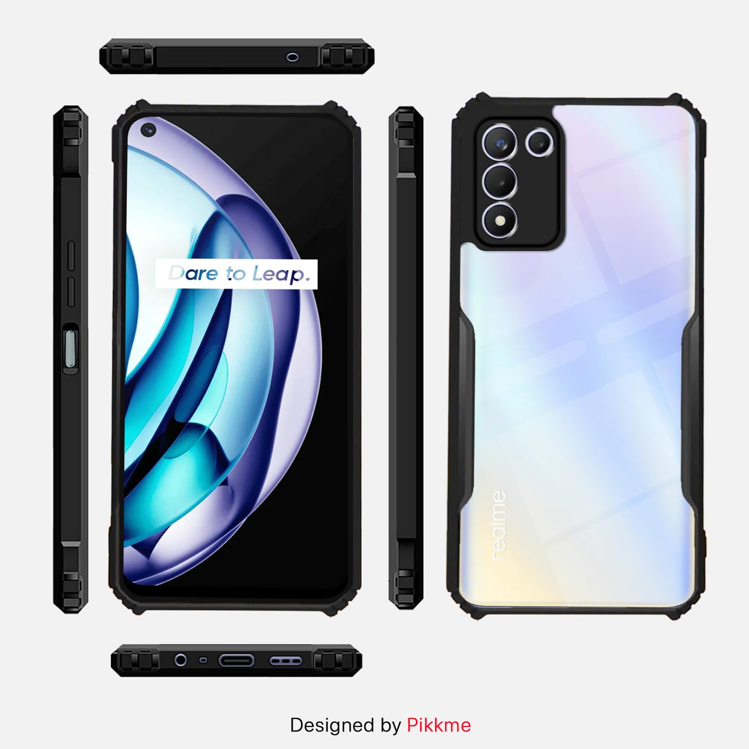 Pikkme  Realme 9 5G SE/Realme 9 5G Speed Edition Back Cover (Black)