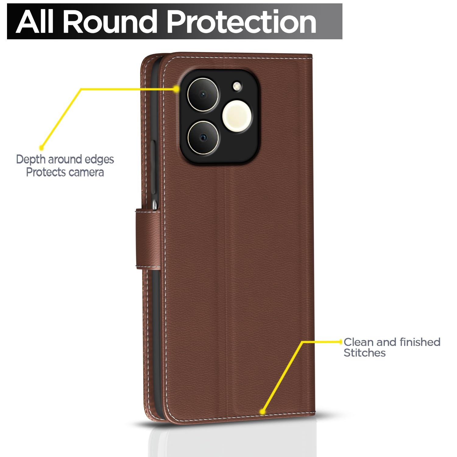 Tan Wallet flip cover for Realme P4 Lite 4G – Pikkme – photo 4
