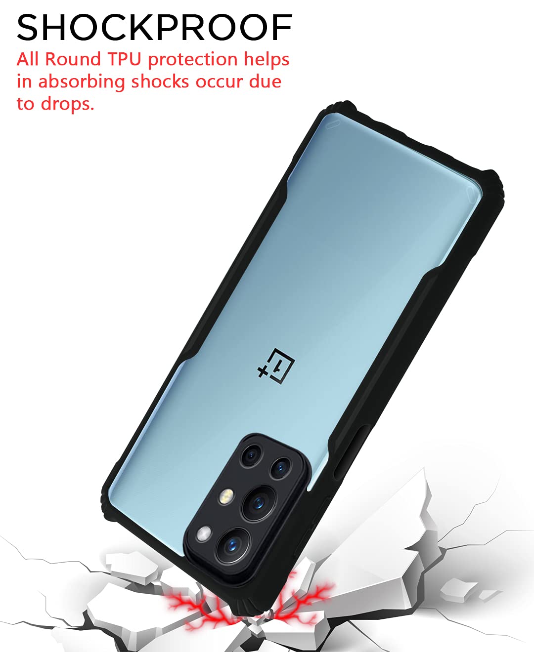 Pikkme OnePlus 8T / 9R Transparent Hybrid Back Cover