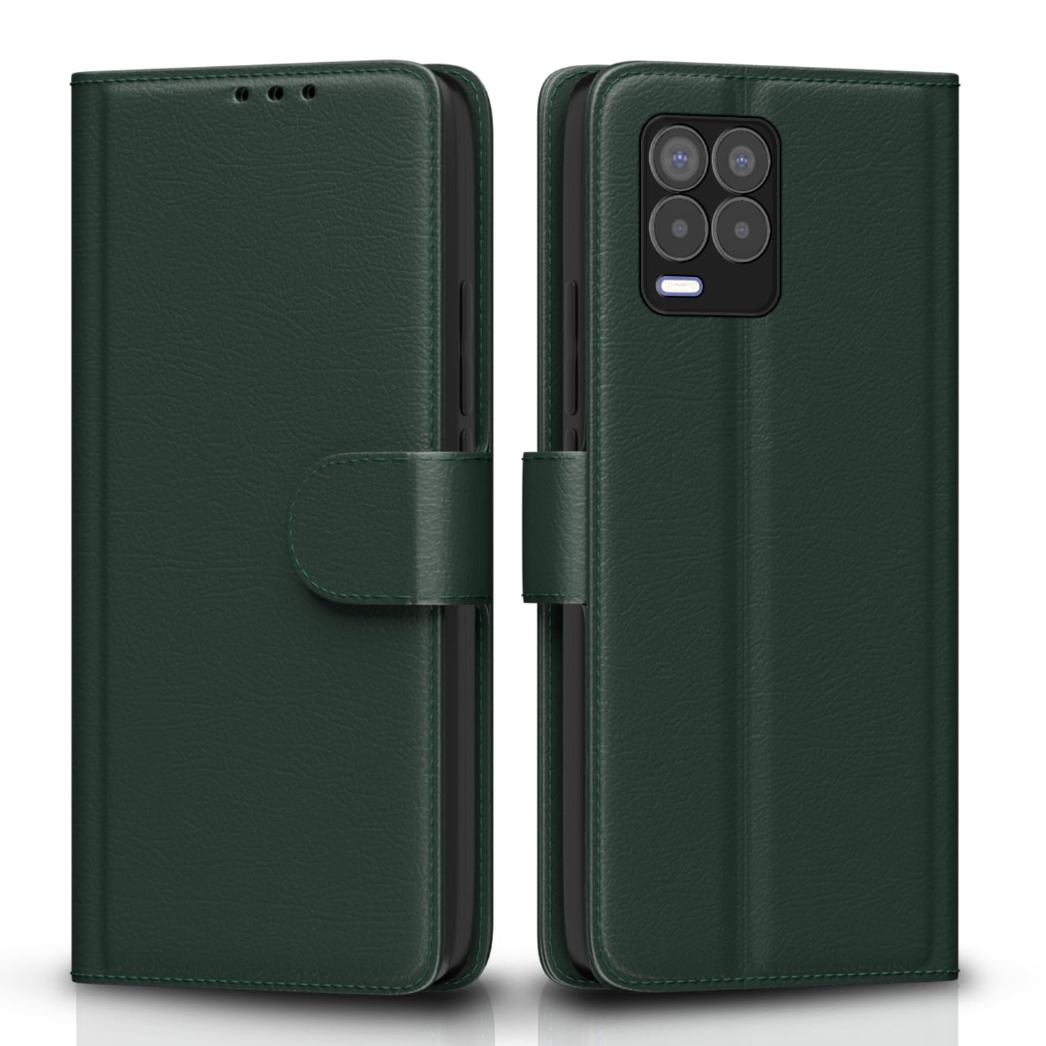 Realme 8 4G/8 Pro Wallet flip cover in green by Pikkme