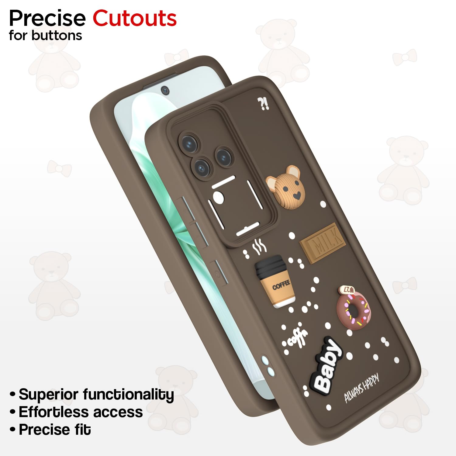 Pikkme brown Silicone mobile cover for Vivo V30/V30 Pro 5G – photo 6