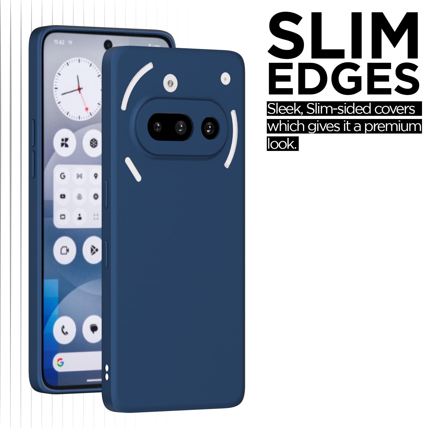 Pikkme Nothing Phone 3A Soft Matte Silicone Shockproof Case (Blue)