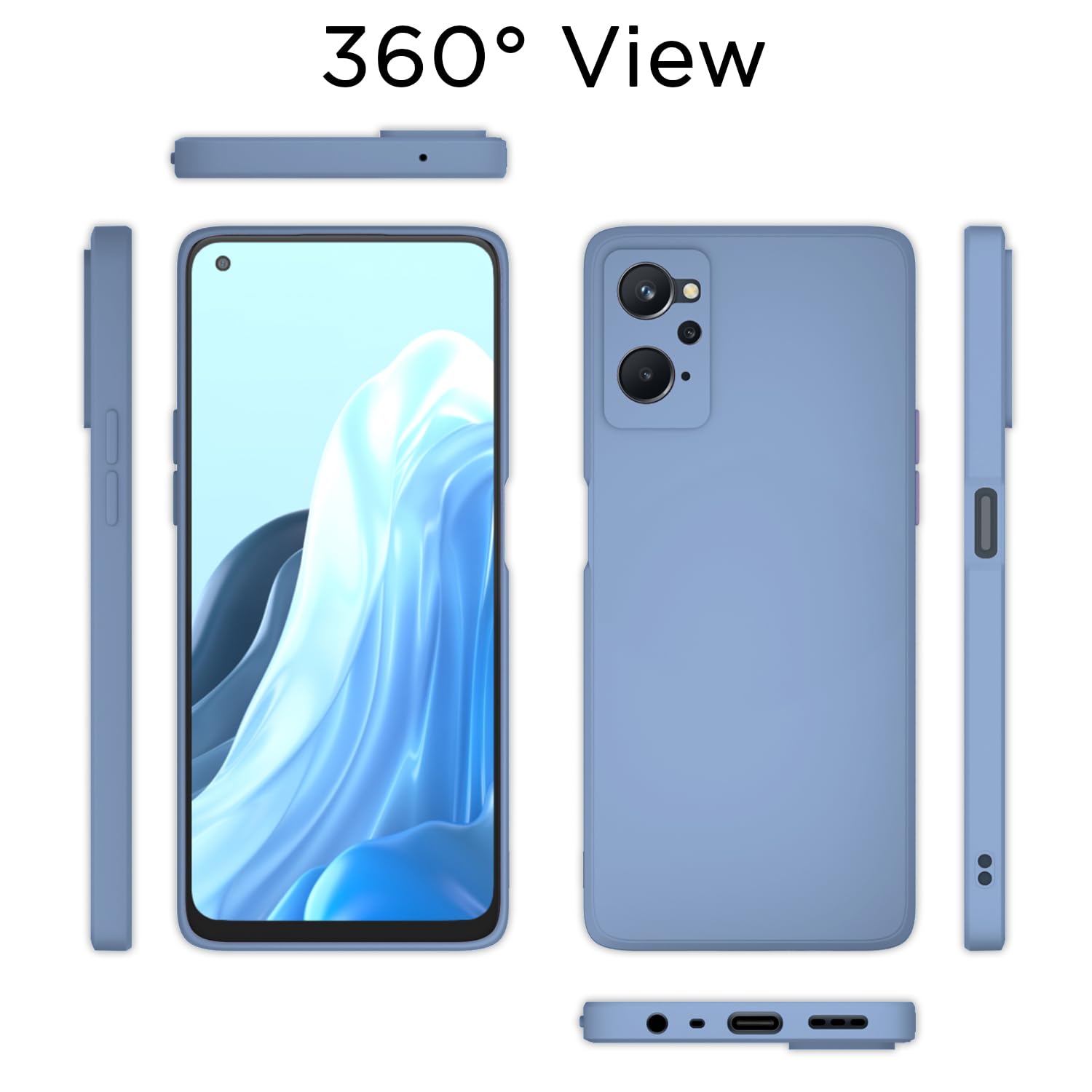 Aqua blue Matte mobile back cover for Oppo A76/A96/A36 – Pikkme – photo 4