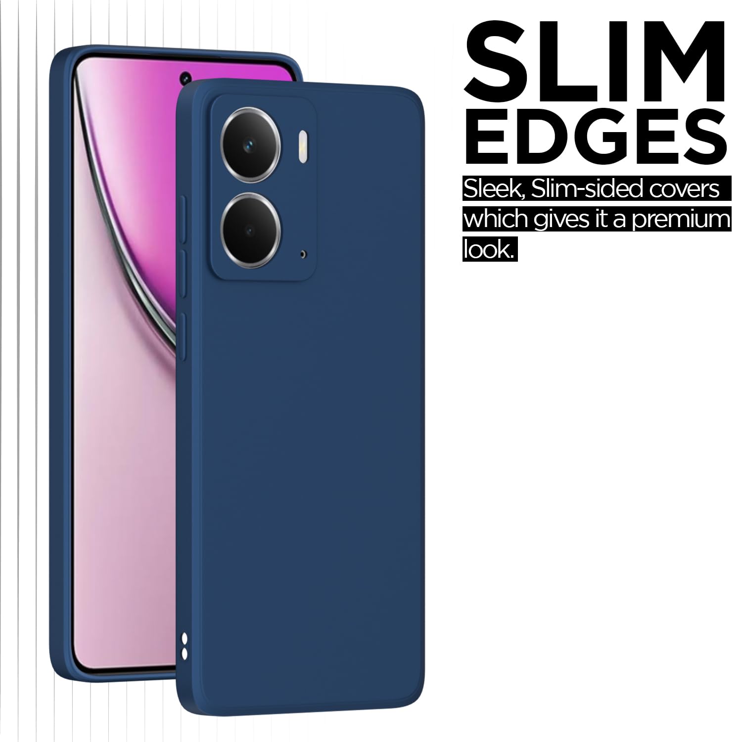 Pikkme Realme P3 5G Soft Matte Silicone Shockproof Case (Blue)