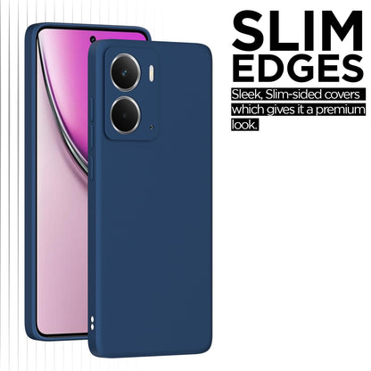 Pikkme Realme P3 5G Soft Matte Silicone Shockproof Case (Blue)