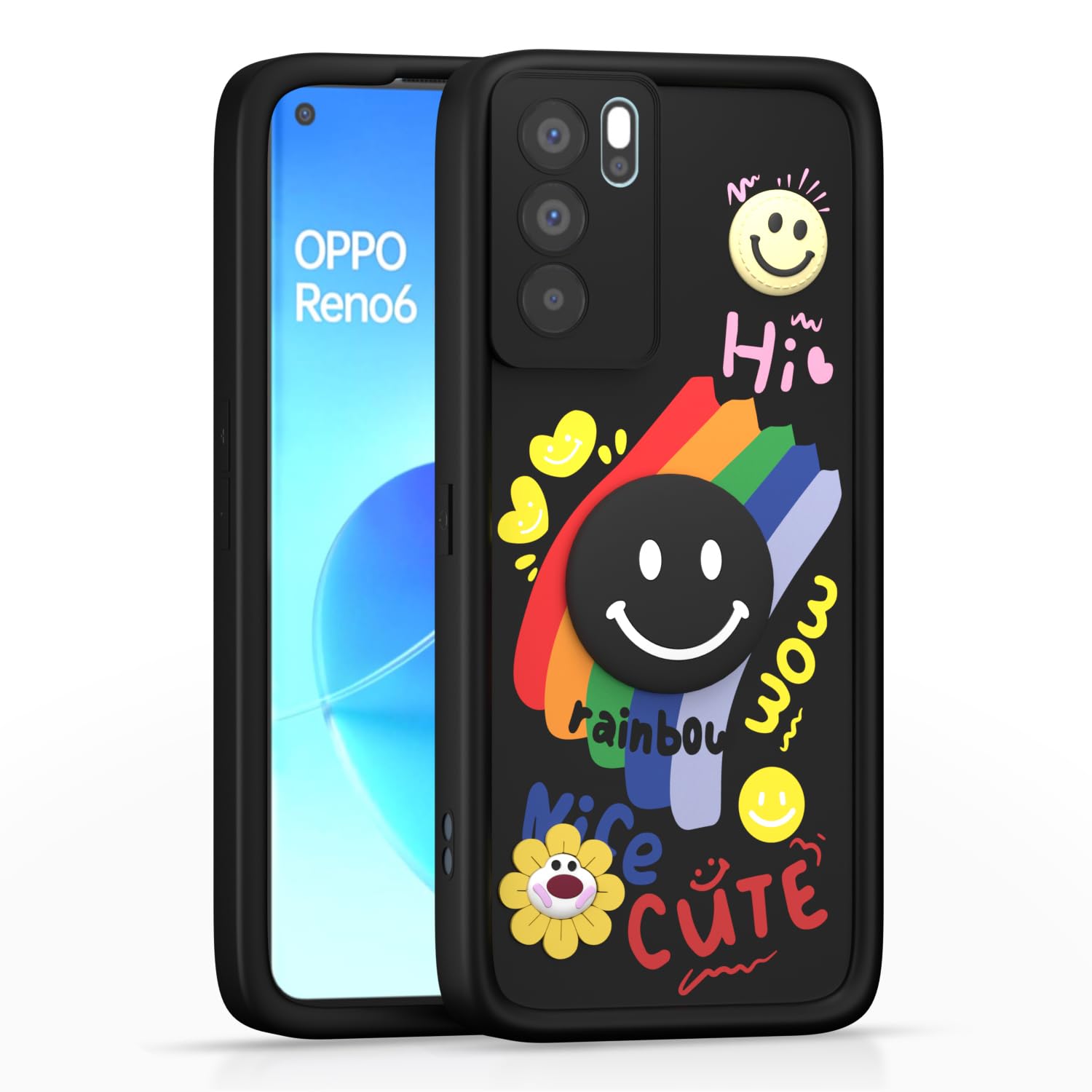 Black mobile back cover for Oppo Reno 6 Pro 5G – Pikkme