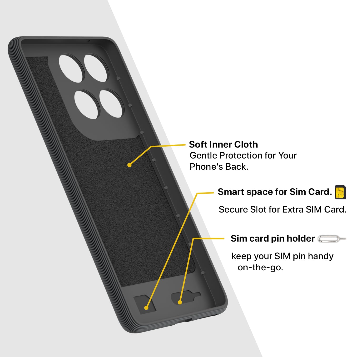 Pikkme Motorola Moto Edge 60 Stylus 5G Gencase Back Cover (Grey)