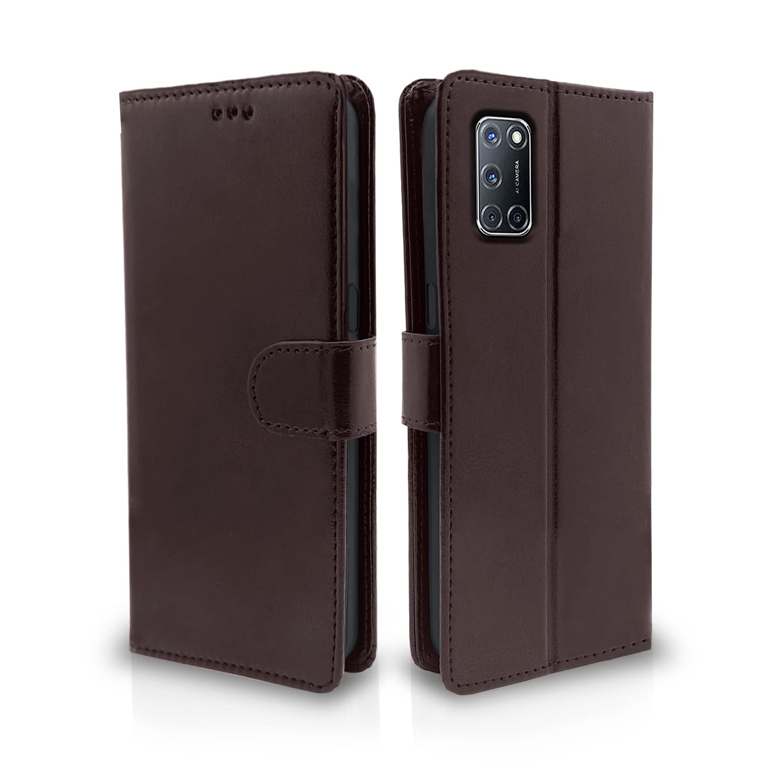 Pikkme coffee wallet flip cover for Oppo A52