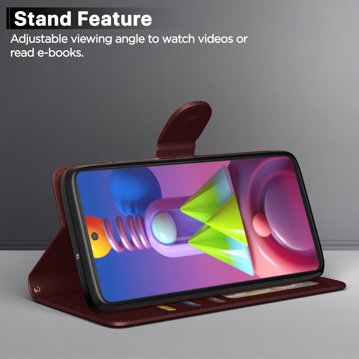 Pikkme brown wallet flip cover for Samsung M51 – photo 3