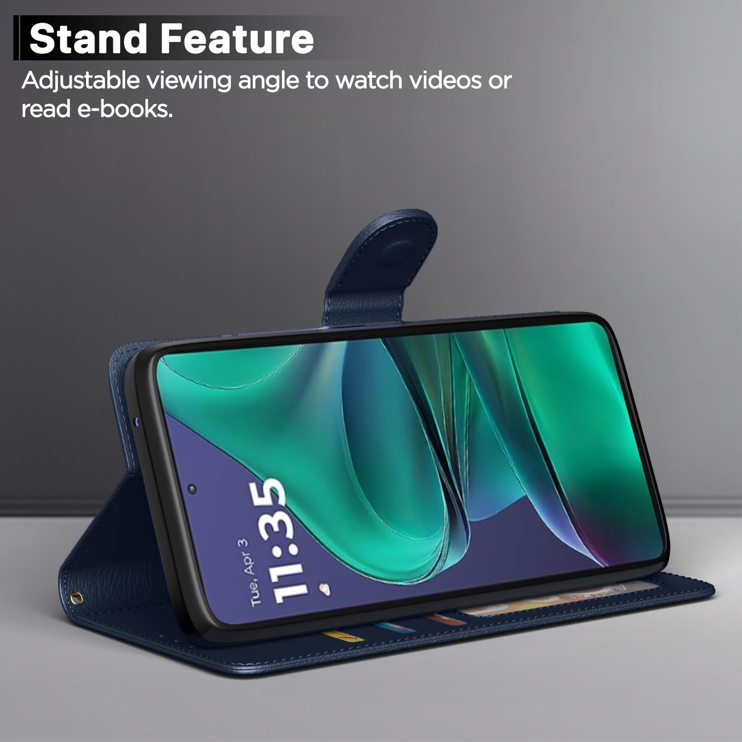 Pikkme Motorola Moto Edge 60 Stylus 5G Vintage Flip Cover (Blue)