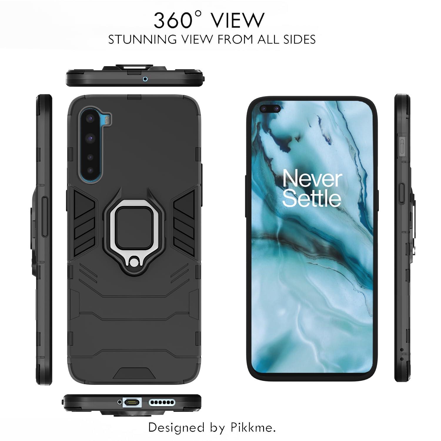 Pikkme black D5 Tough Armor phone cover for OnePlus Nord (2020) – photo 3