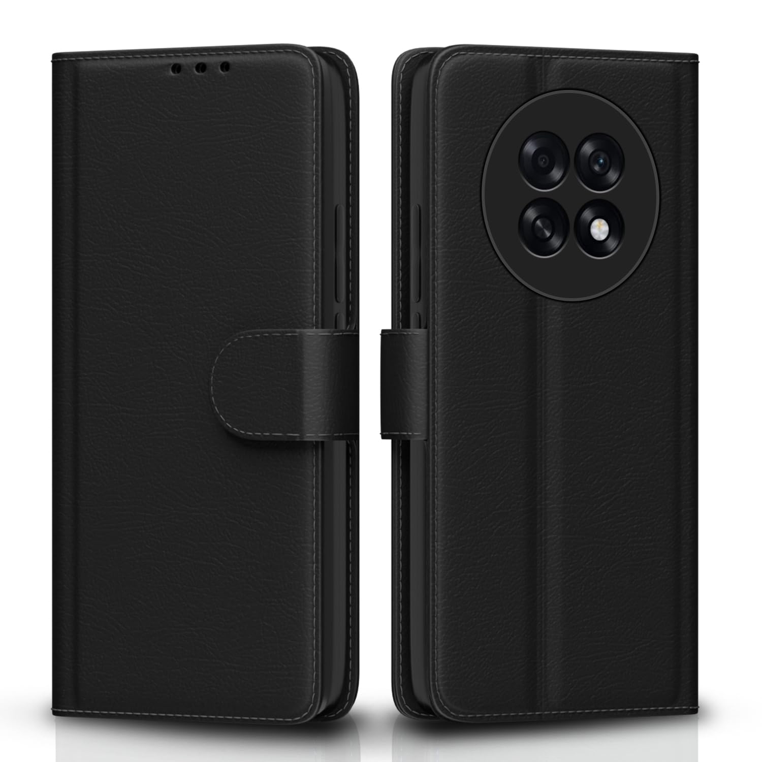 Oppo F31 Pro Plus 5G wallet flip cover in black by Pikkme