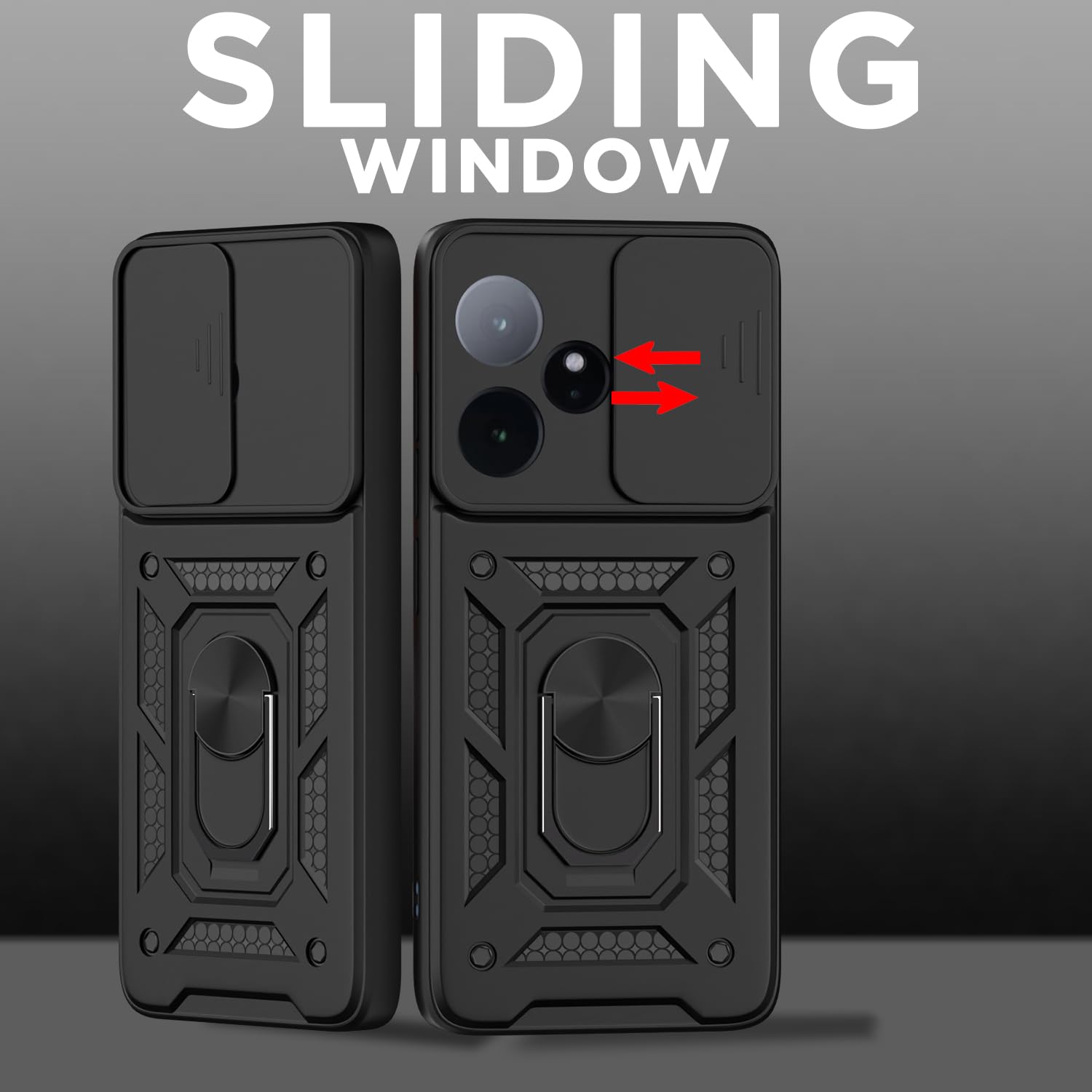 Pikkme Realme GT 7 5G / GT 7T 5G D10 Tough Armor Back Cover (Black)