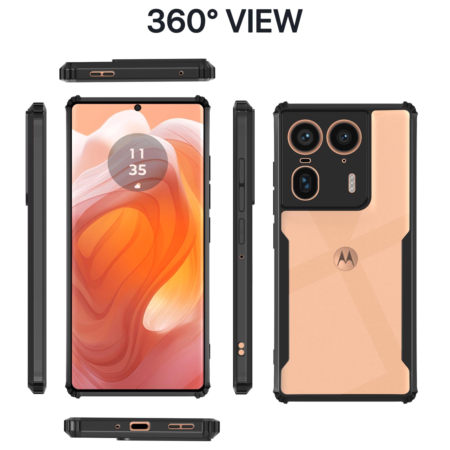 Moto Edge 50 Ultra 5G Clear phone cover in black by Pikkme – photo 2