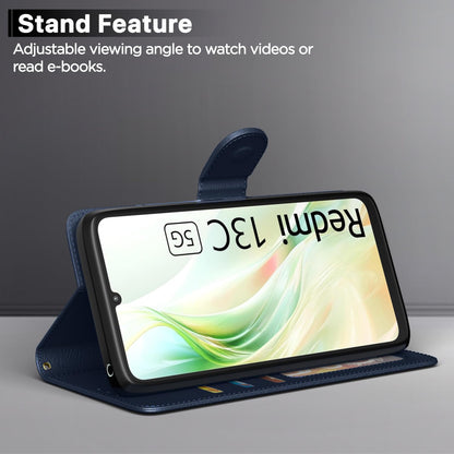 Redmi 13C 5G Wallet mobile flip cover in blue by Pikkme – photo 3