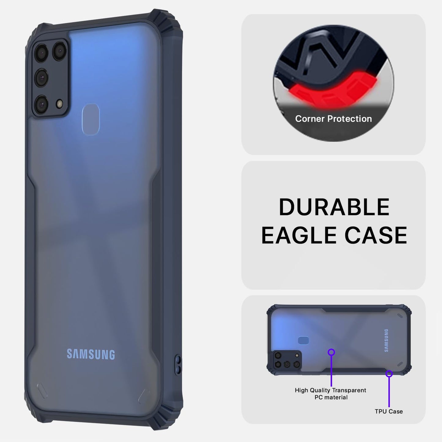 Pikkme Samsung Galaxy M31 Eagle Back Cover (Blue)