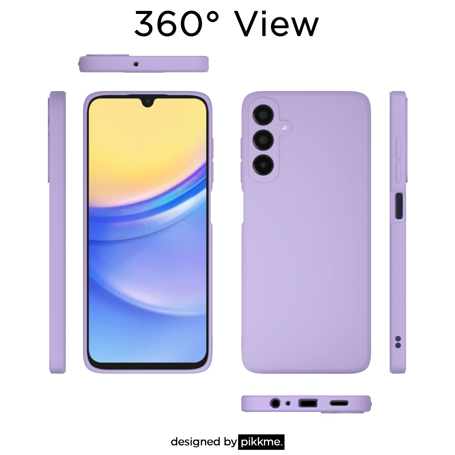 Pikkme Samsung Galaxy A15 5G Liquid Silicone Back Cover | Purple
