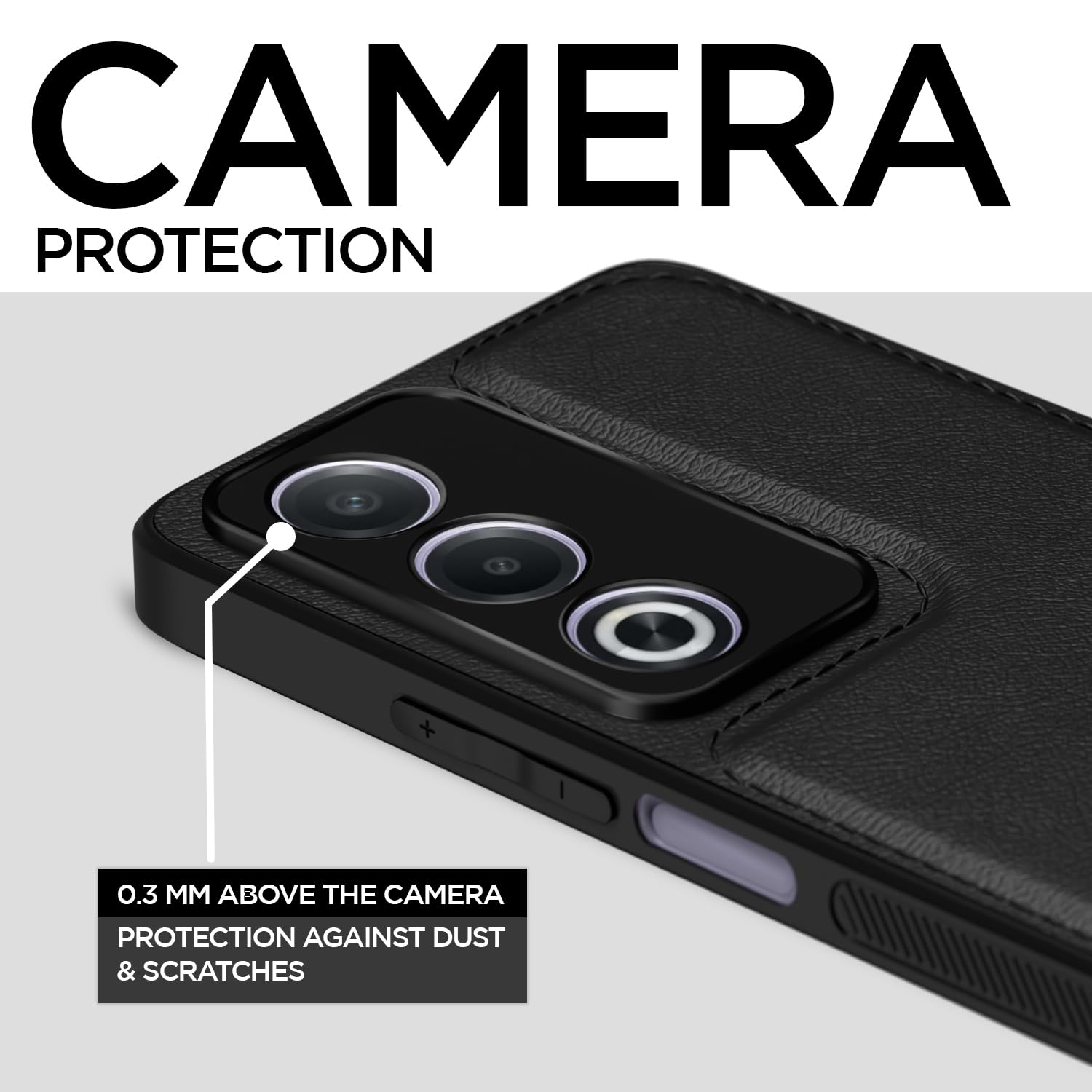 Pikkme  Oppo A3 Pro 5G Leatherback Back Case (Black)