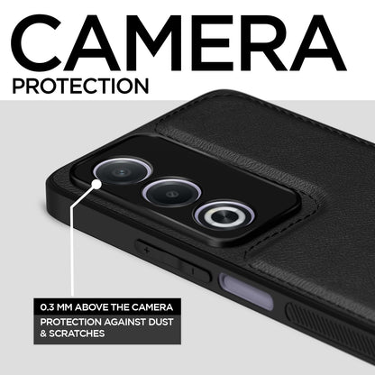 Pikkme  Oppo A3 Pro 5G Leatherback Back Case (Black)