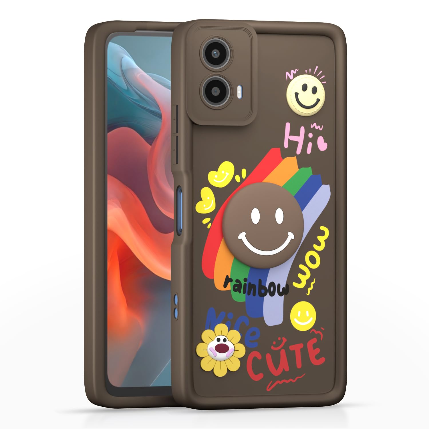 Brown Soft Silicone back cover for Moto G34/G45 5G – Pikkme