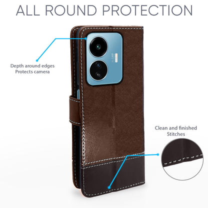 Pikkme iQOO Z6 Lite 5G Magnetic brown & coffee wallet flip cover – photo 3