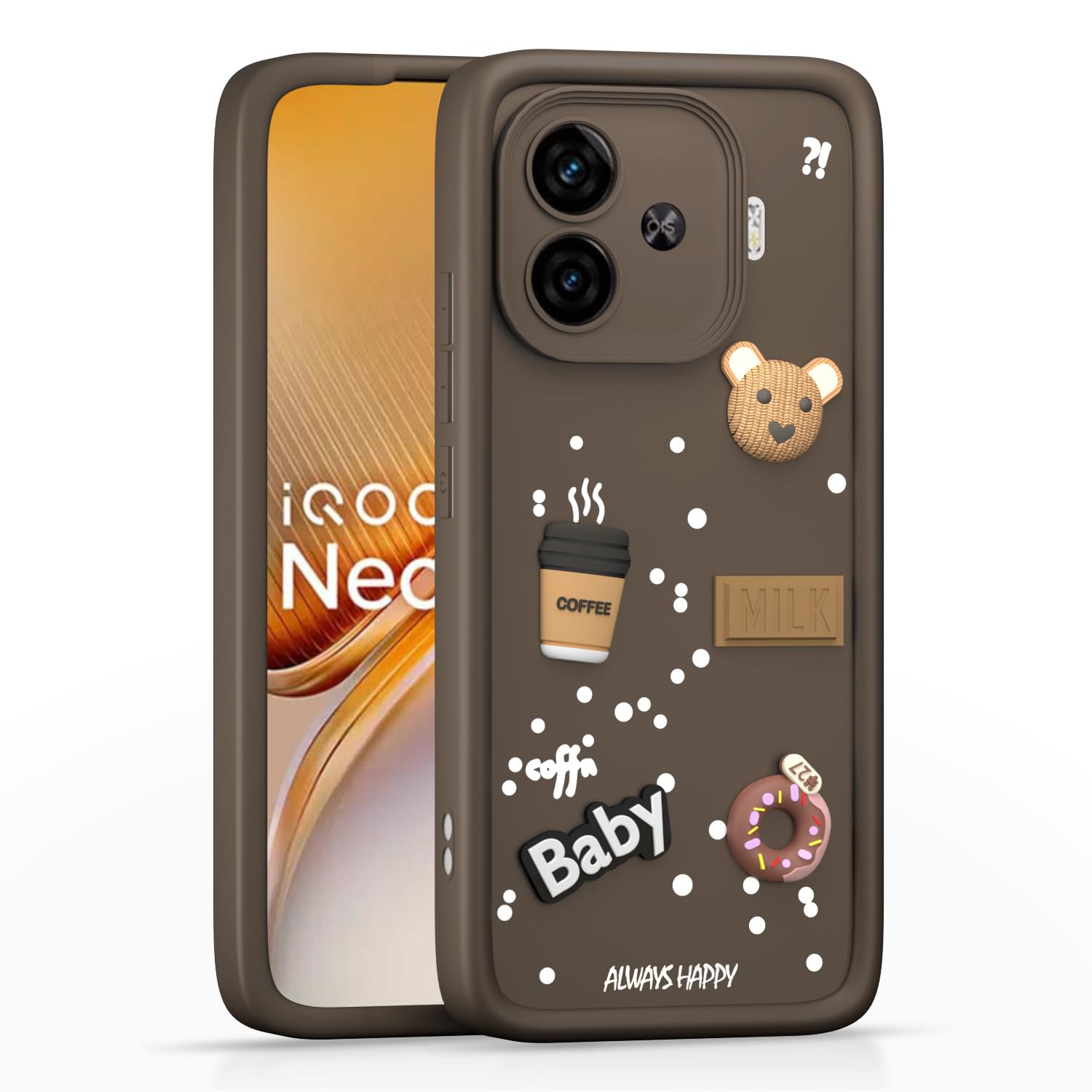Brown back cover for iQOO Neo 10R/Z9 Turbo/Vivo Y200 GT 5G – Pikkme