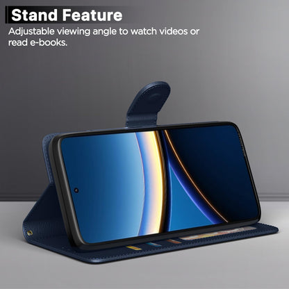 Pikkme Poco F7 Ultra 5G Vintage Flip Cover (Blue)