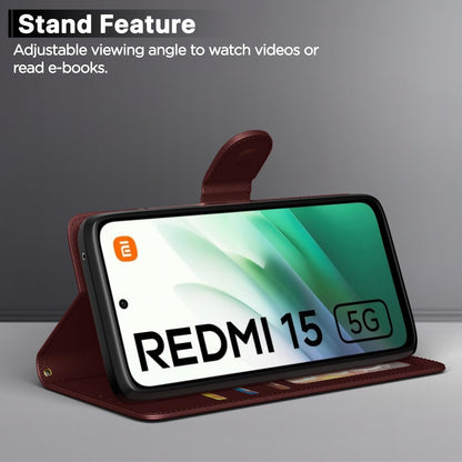 Pikkme Redmi 15 5G Wallet brown flip cover – photo 3