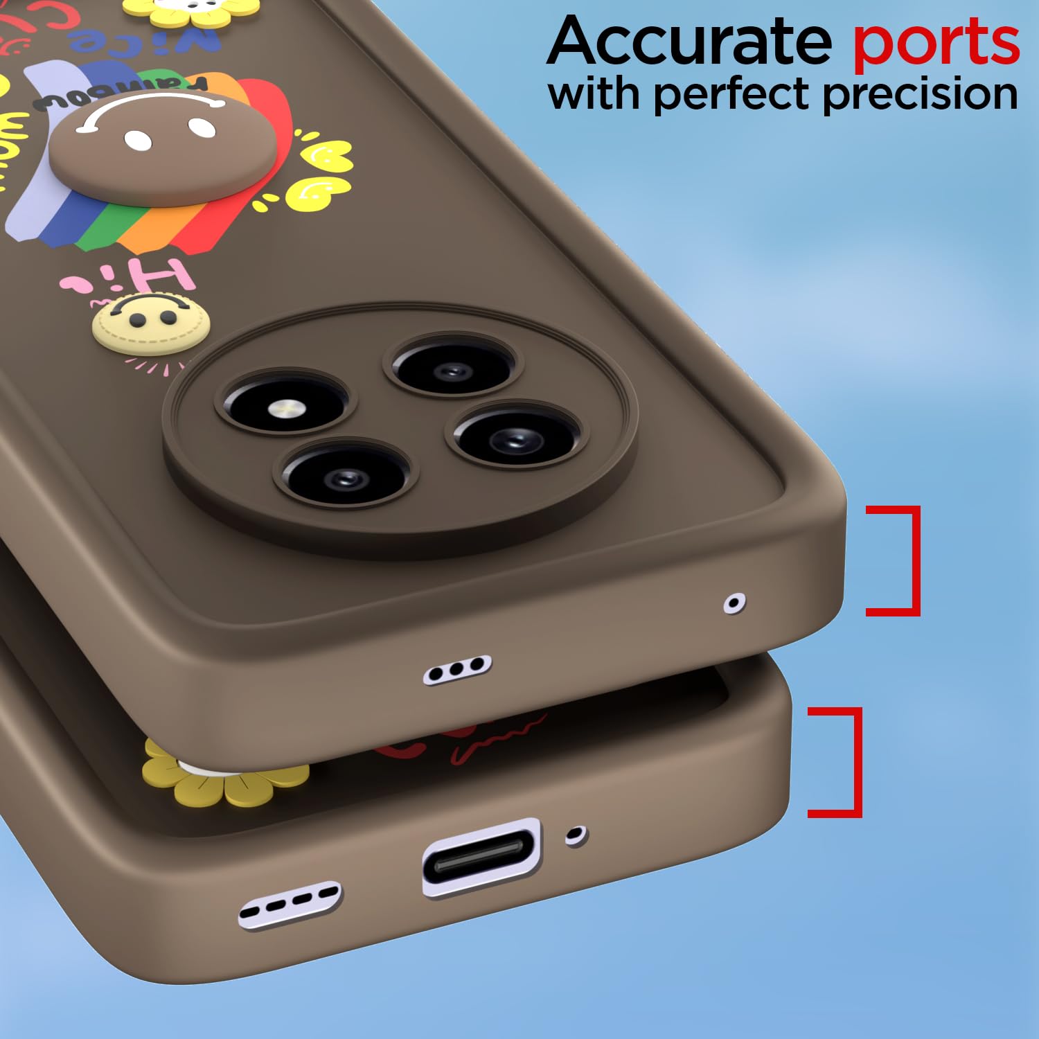 Pikkme Realme 13 Pro/13 Pro Plus 5G Soft Silicone brown mobile back cover – photo 4