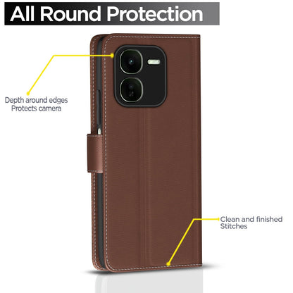 iQOO Z9x 5G wallet flip cover in tan by Pikkme – photo 4