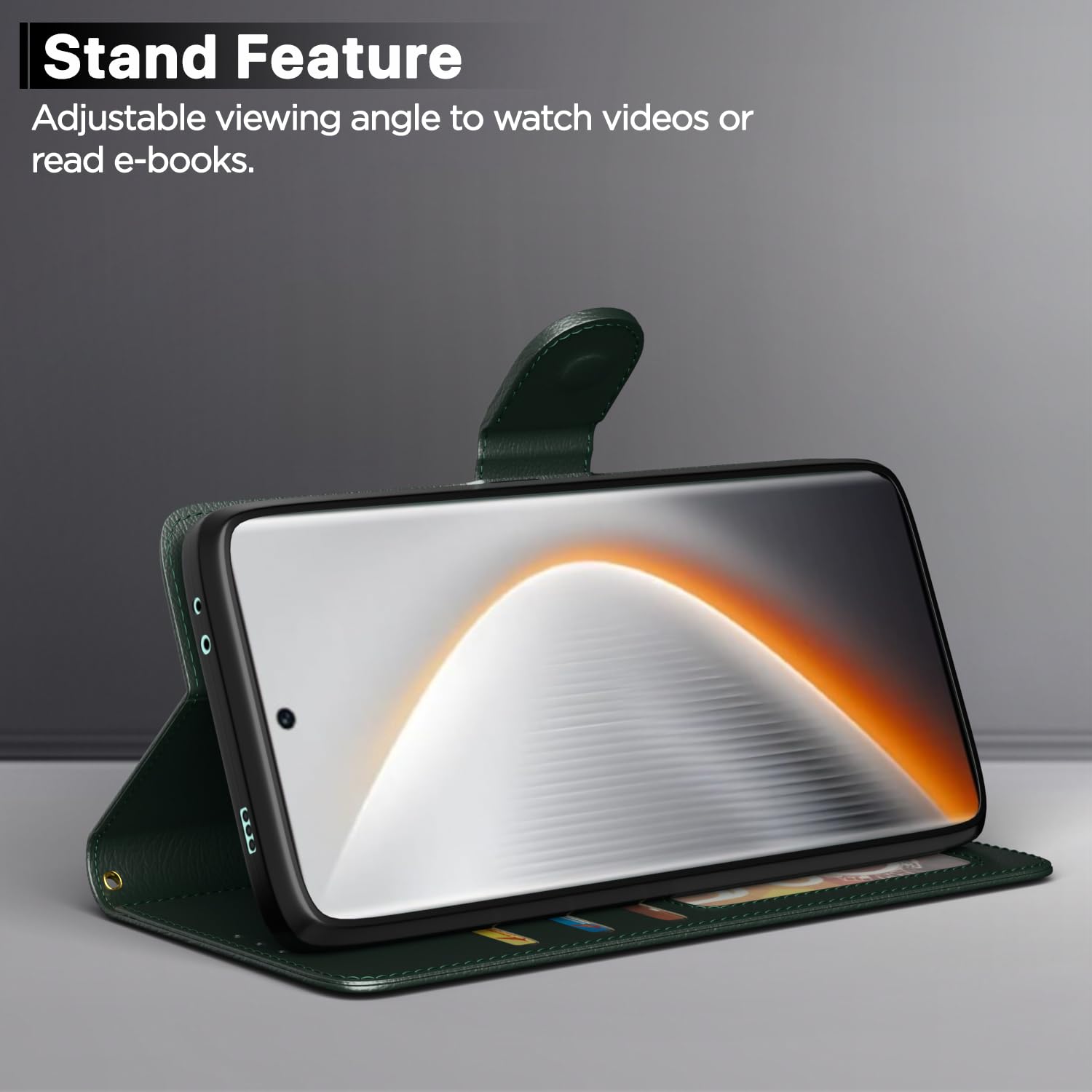 Pikkme Tecno Pova Curve 5G Premium Leather Finish Vintage Flip Cover (Green)