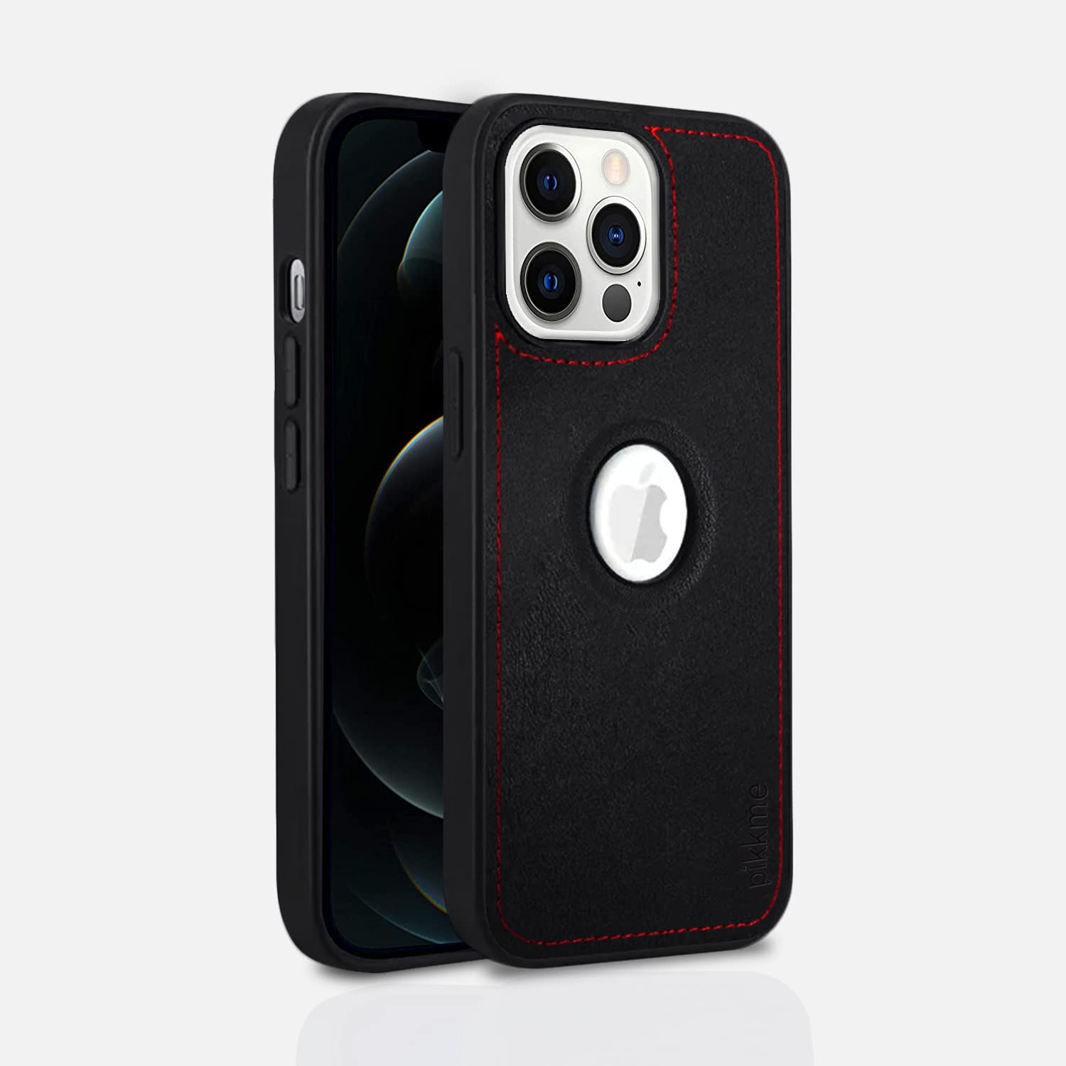 Pikkme iPhone 12 Pro Luxe Series | Velvet Cloth Inside PU Leather Back Case (Black)