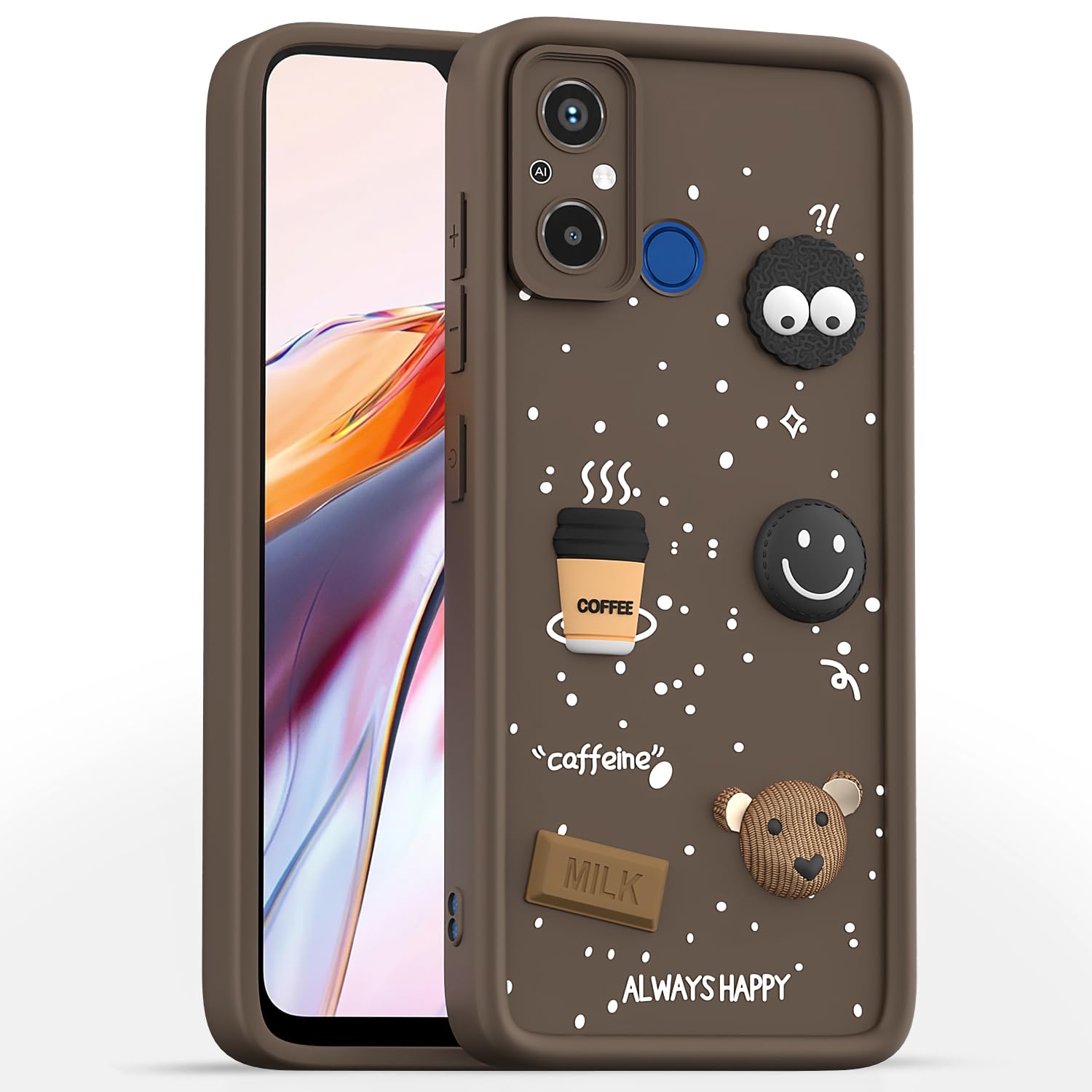 Brown Silicone mobile cover for Redmi 12C 4G/3D – Pikkme