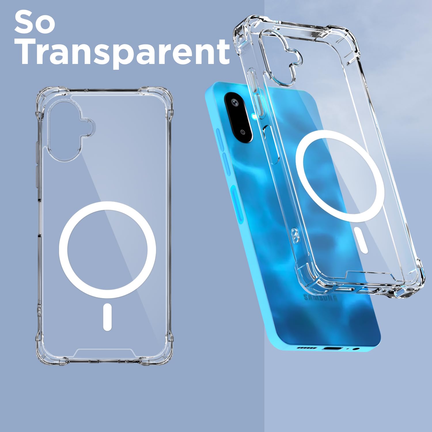 Pikkme transparent mag-safe MagSafe mobile cover for Samsung F06/M06 5G – photo 2