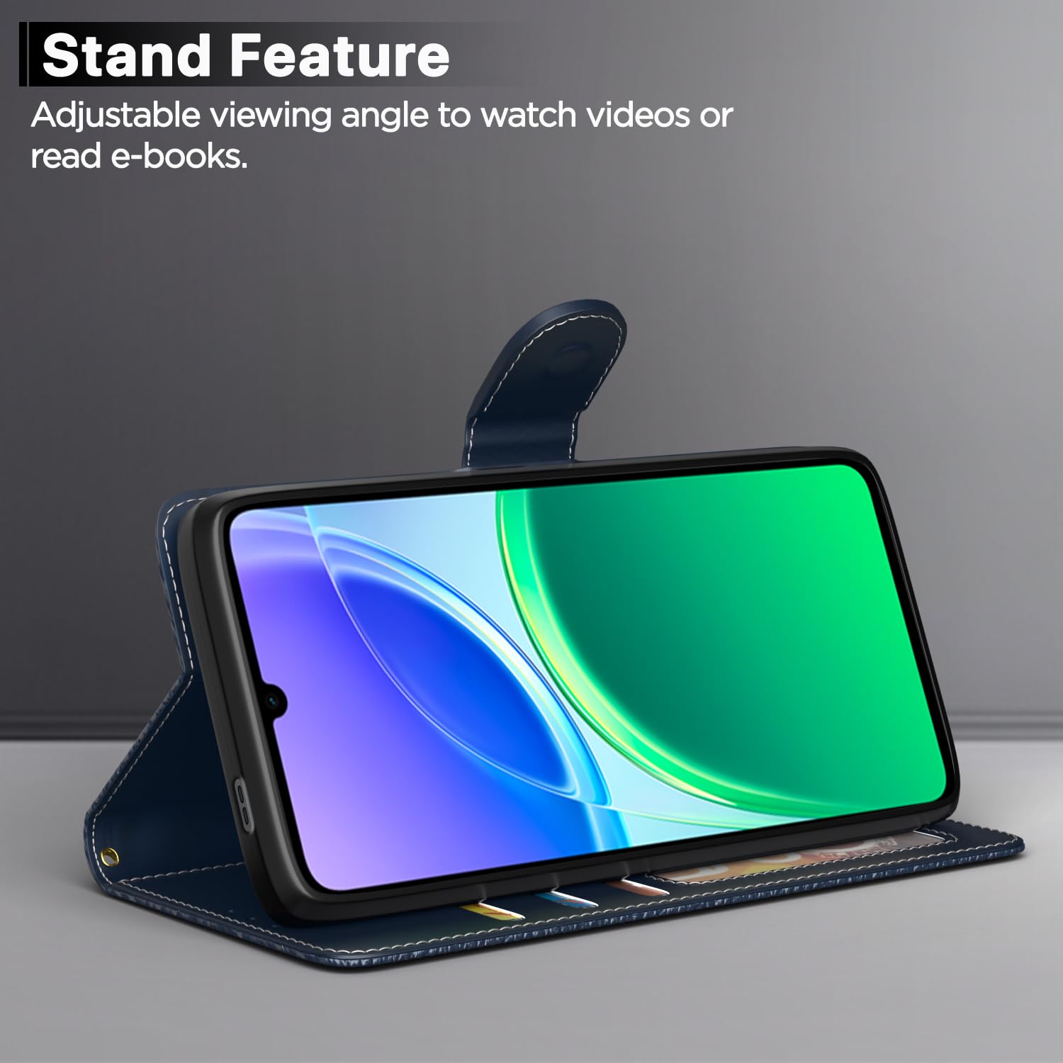 Pikkme blue Wallet wallet flip cover for Redmi A7 – photo 3