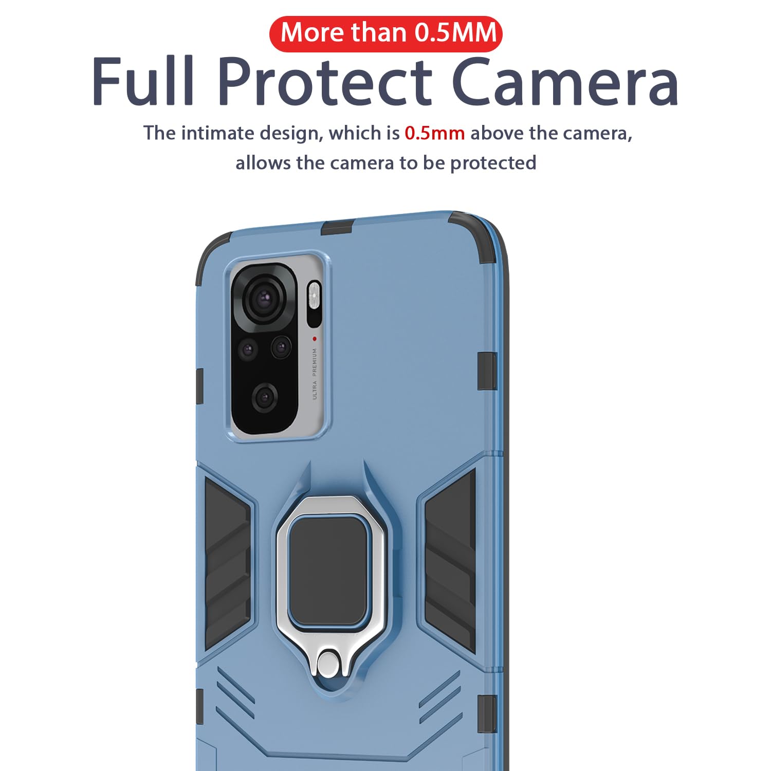 Pikkme Redmi Note 10 / Redmi Note 10S D5 Tough Armor Back Cover | Blue