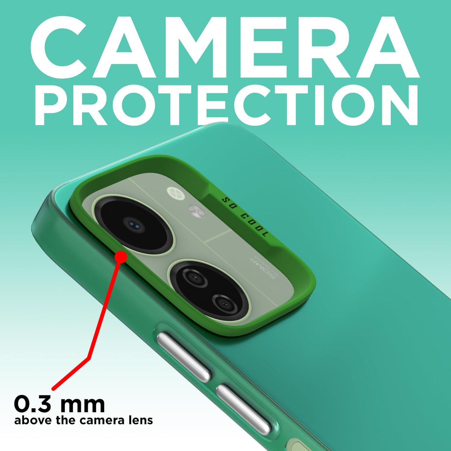 Pikkme  Redmi 13C 5G So Cool Matte Finish Back Cover (Green)