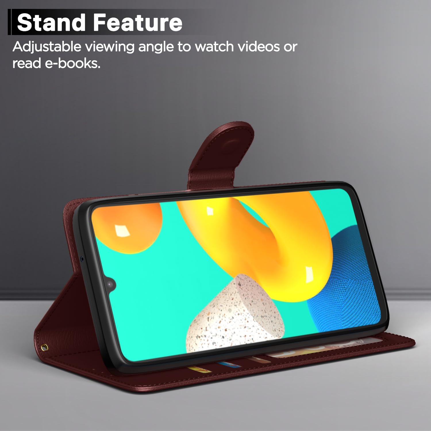 Pikkme brown Wallet wallet flip cover for Samsung M14 5G – photo 3