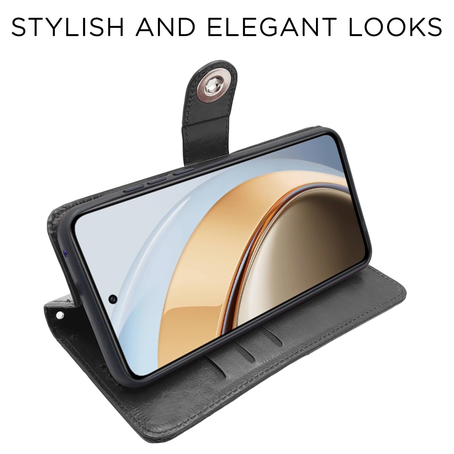Vivo Y300 5G Button mobile flip cover in black by Pikkme – photo 3